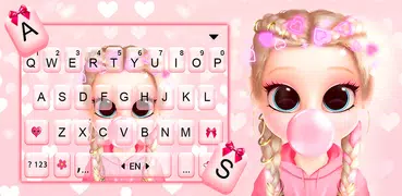 Bubble Gum Doll Keyboard Backg