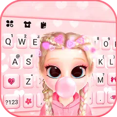 Скачать Фон клавиатуры Bubble Gum Doll APK