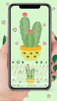 خلفية الكيبورد Cactus Love الملصق