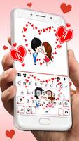 Cute Couple Hearts キーボード ポスター