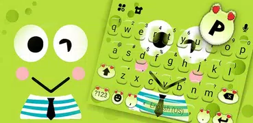 Cartoon Green Frog Keyboard Th