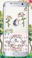 Tema Keyboard Cartoon Hedgehog Cartaz