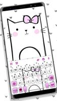 Fundo do Teclado Cartoon Kitty Cartaz