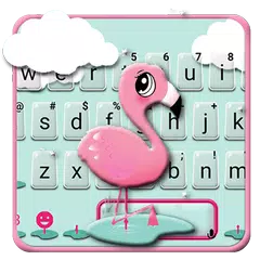 Cartoon Pink Flamingo Keyboard APK download