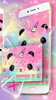 Cartoon Unicorn Panda Poster