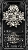 خلفية الكيبورد Chrome Skull الملصق