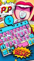 Tema Keyboard Comic Lips Pop G imagem de tela 1