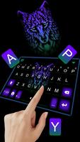 Fundo do Teclado Cool Neon Blue Wolf imagem de tela 1