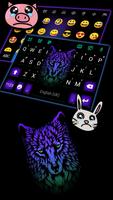 Fundo do Teclado Cool Neon Blue Wolf imagem de tela 3