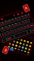 Tema Keyboard Cool Black Red poster