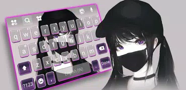 Cool Girl Mask Keyboard Backgr