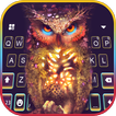 Cool Golden Owl Keyboard Backg