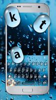 Tema Keyboard Cool Raindrops Water imagem de tela 1