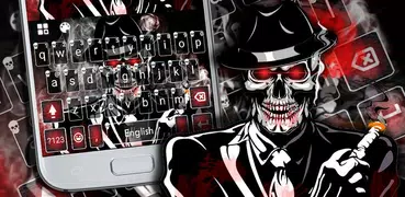 Cool Smoke Skull Keyboard Them