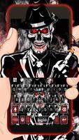 Tema Keyboard Cool Smoke Skull poster