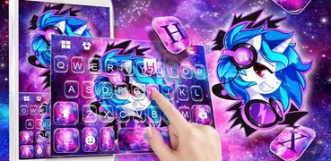 Tema Keyboard Cool Unicorn Mon