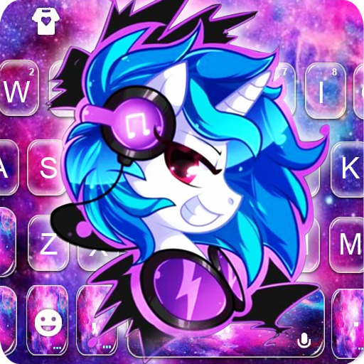 Tema Keyboard Cool Unicorn Mon