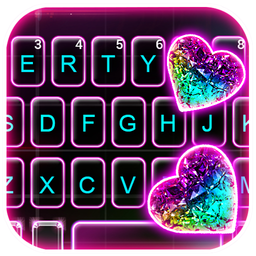 Colorful Crystal Heart Tastatu