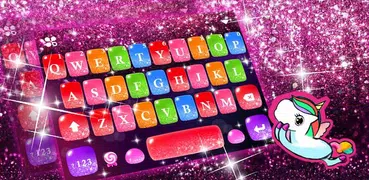 Colorful Glitter Keyboard Them