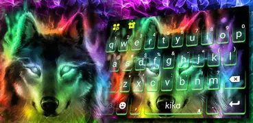 Colorful Wolf Tema de teclado