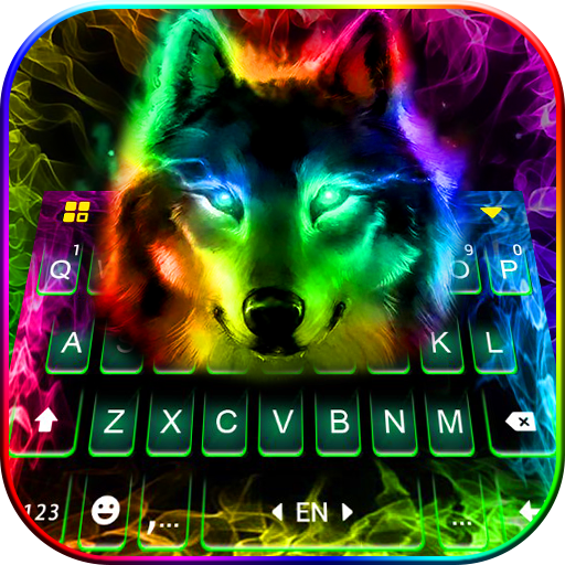 Colorful Wolf Keyboard Theme