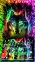 Tema de teclado Colorful Wolf Cartaz