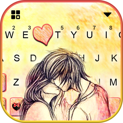 最新版、クールな Couple Kiss のテーマキーボード