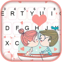 Couple Kiss Doodle Tastatur-Th APK Herunterladen