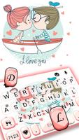 Tema Keyboard Couple Kiss Dood imagem de tela 1