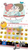 Tema Keyboard Couple Kiss Dood imagem de tela 2