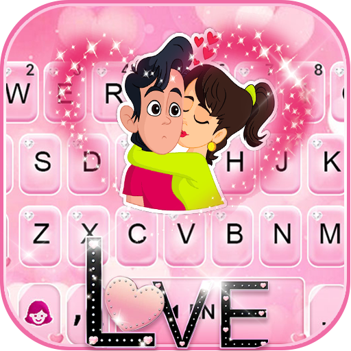 Tema Keyboard Couple Love Roses