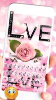 Tema Keyboard Couple Love Roses Cartaz