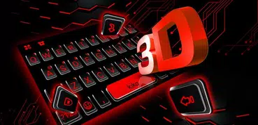 Teclado Classic 3D Neon Red