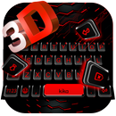 Classic 3D Neon Red Thème APK