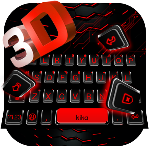 Teclado Classic 3D Neon Red