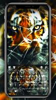 Fundo do Teclado Cracked Tiger Cartaz
