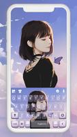 Fundo do Teclado Cute Butterfl Cartaz