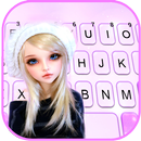 خلفية الكيبورد Cute Beret Doll APK