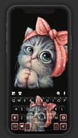Cute Bow Cat Plakat