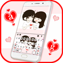 Cute Cartoon Couple Thème APK