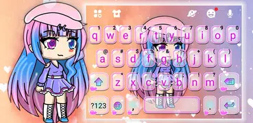 Cute Cartoon Girl Tastatur-The