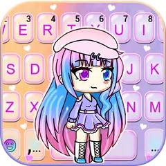 Descargar APK de Cute Cartoon Girl Tema de tecl