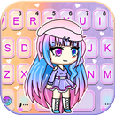Tema Keyboard Cute Cartoon Gir APK