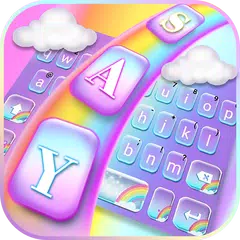 最新版、クールな Cute Colourful Rainbow のテーマキーボード