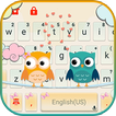 Tema Keyboard Cute Couple Owls