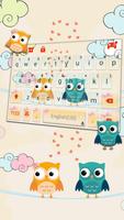 Tema Keyboard Cute Couple Owls Cartaz