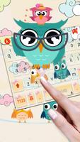 Tema Keyboard Cute Couple Owls imagem de tela 1