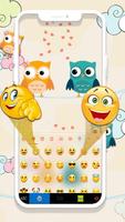 Tema Keyboard Cute Couple Owls imagem de tela 3