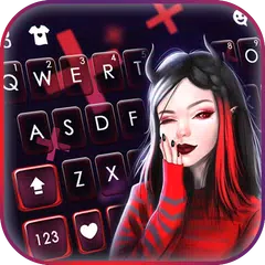 Cute Devil Girl Keyboard Backg
