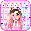 Cute Donut Girl Keyboard Backg